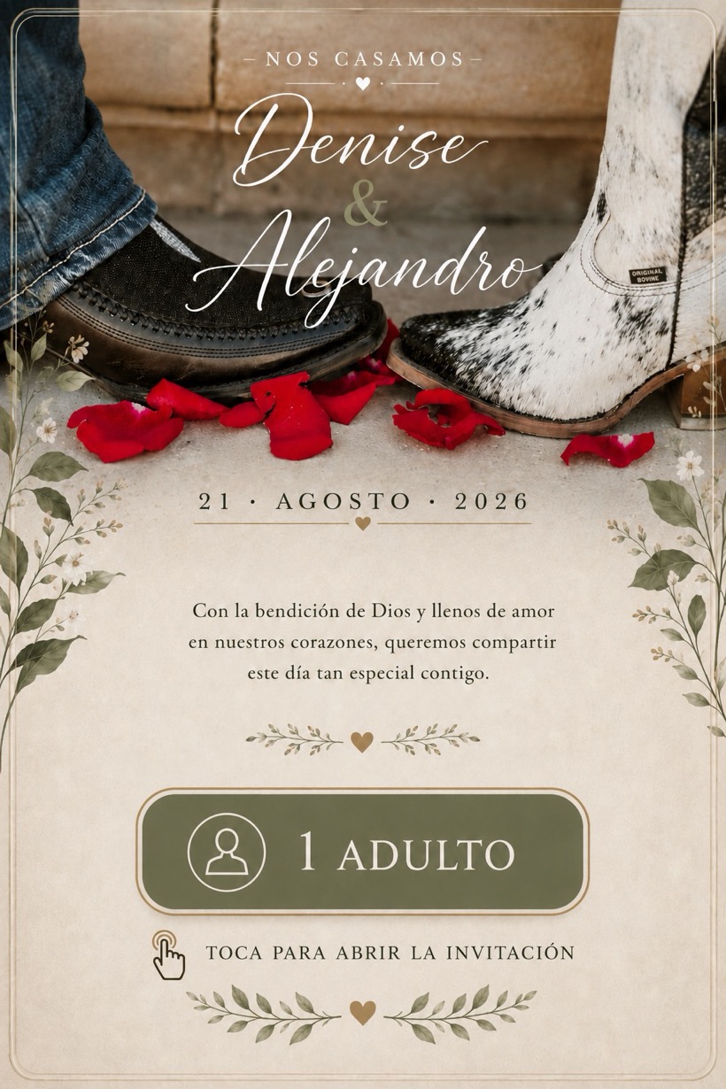 Invitación Denise & Alejandro